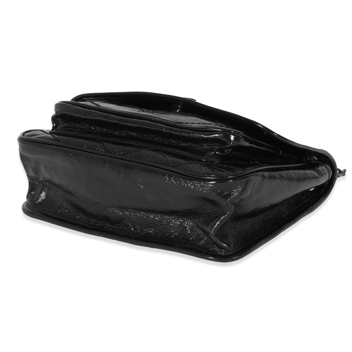 Saint Laurent Black Matelassé Crinkled Calfskin Baby Niki Bag