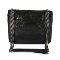 Saint Laurent Black Matelassé Crinkled Calfskin Baby Niki Bag