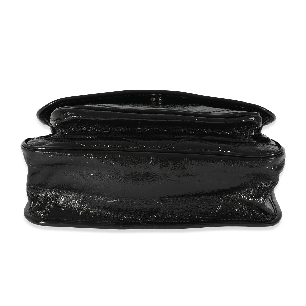 Saint Laurent Black Matelassé Crinkled Calfskin Baby Niki Bag