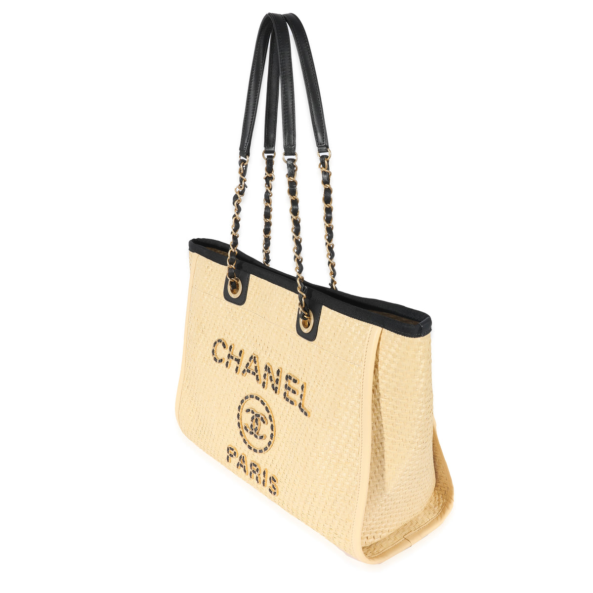 chanel deauville beige gold handbag