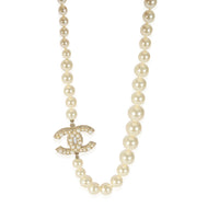 Chanel 100th Anniversary Faux Pearl CC Necklace