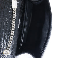 Saint Laurent Black Leather Embossed Small Kate Tassel