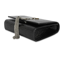 Saint Laurent Black Leather Embossed Small Kate Tassel