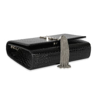 Saint Laurent Black Leather Embossed Small Kate Tassel