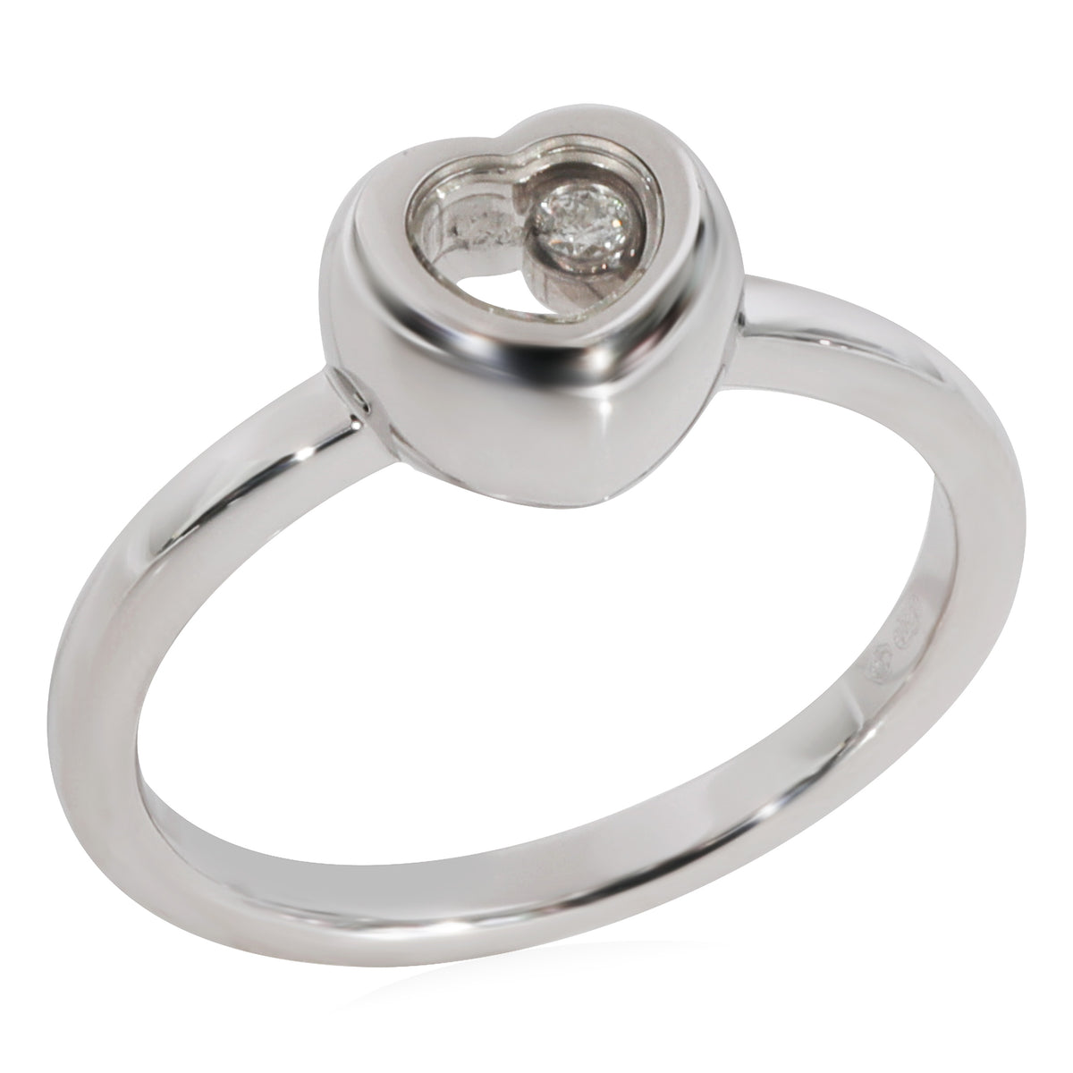 Chopard Happy Diamonds Heart Ring in 18k White Gold 0.05 CTW