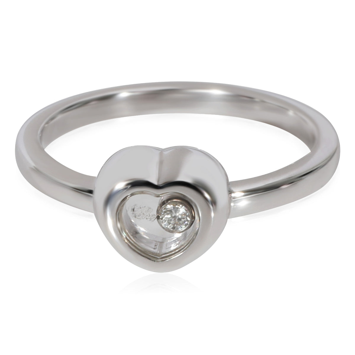 Chopard Happy Diamonds Heart Ring in 18k White Gold CTW