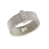 Tiffany & Co. Somerset Diamond Mesh Diamond Ring in Sterling Silver 0.04 CTW