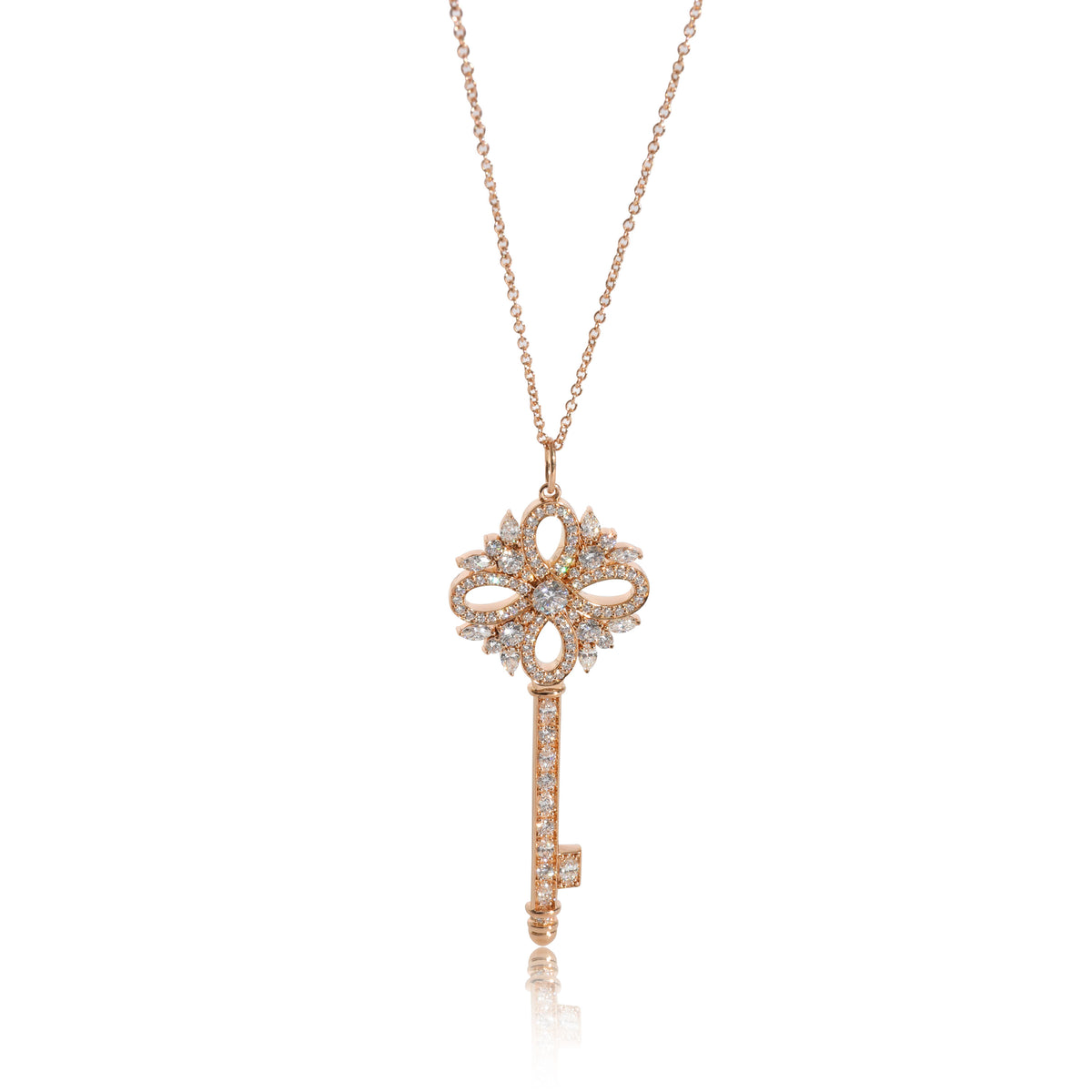 Tiffany & Co. Victoria Key Pendant in 18k Rose Gold 1.14 CTW