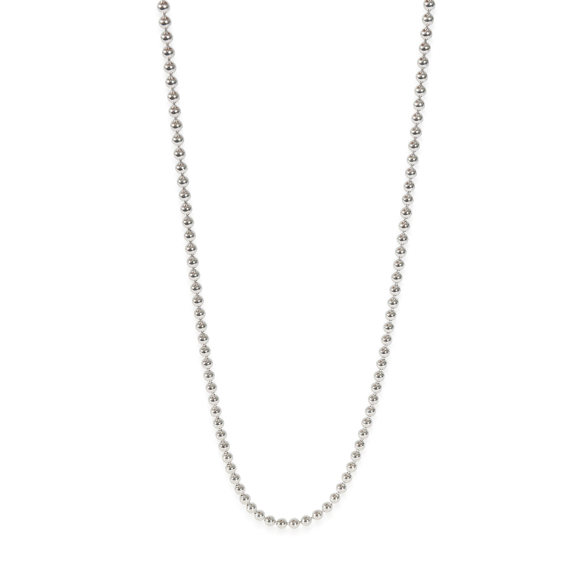 Cartier Bead Chain Necklace in 18k White Gold