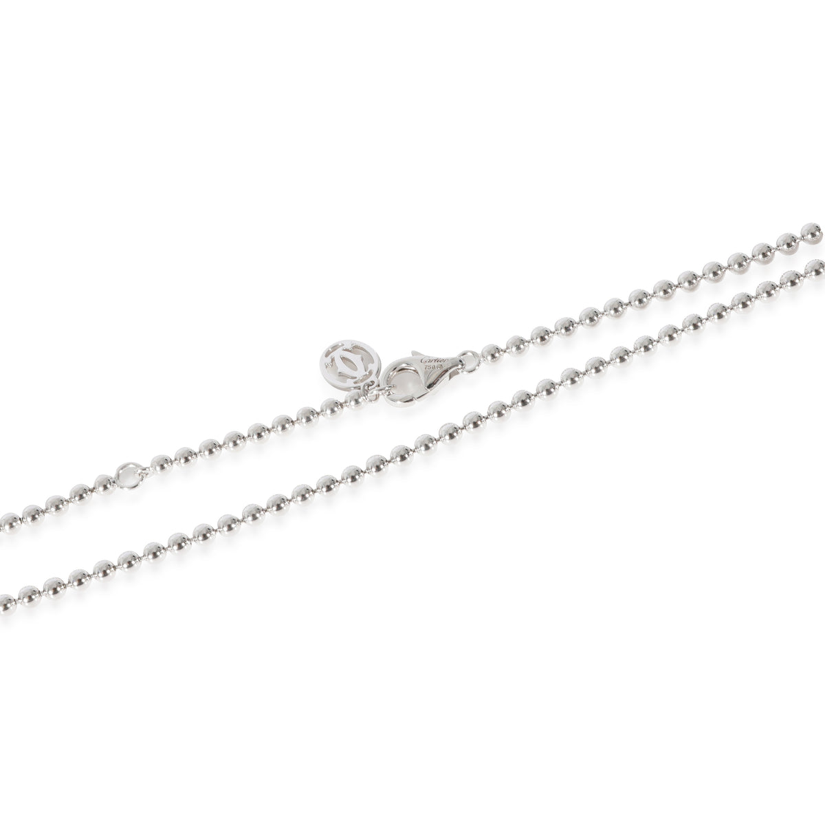 Cartier Bead Chain Necklace in 18k White Gold