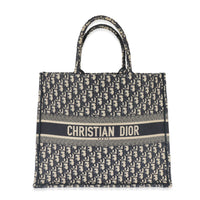 Christian Dior Navy Oblique Large Book Tote