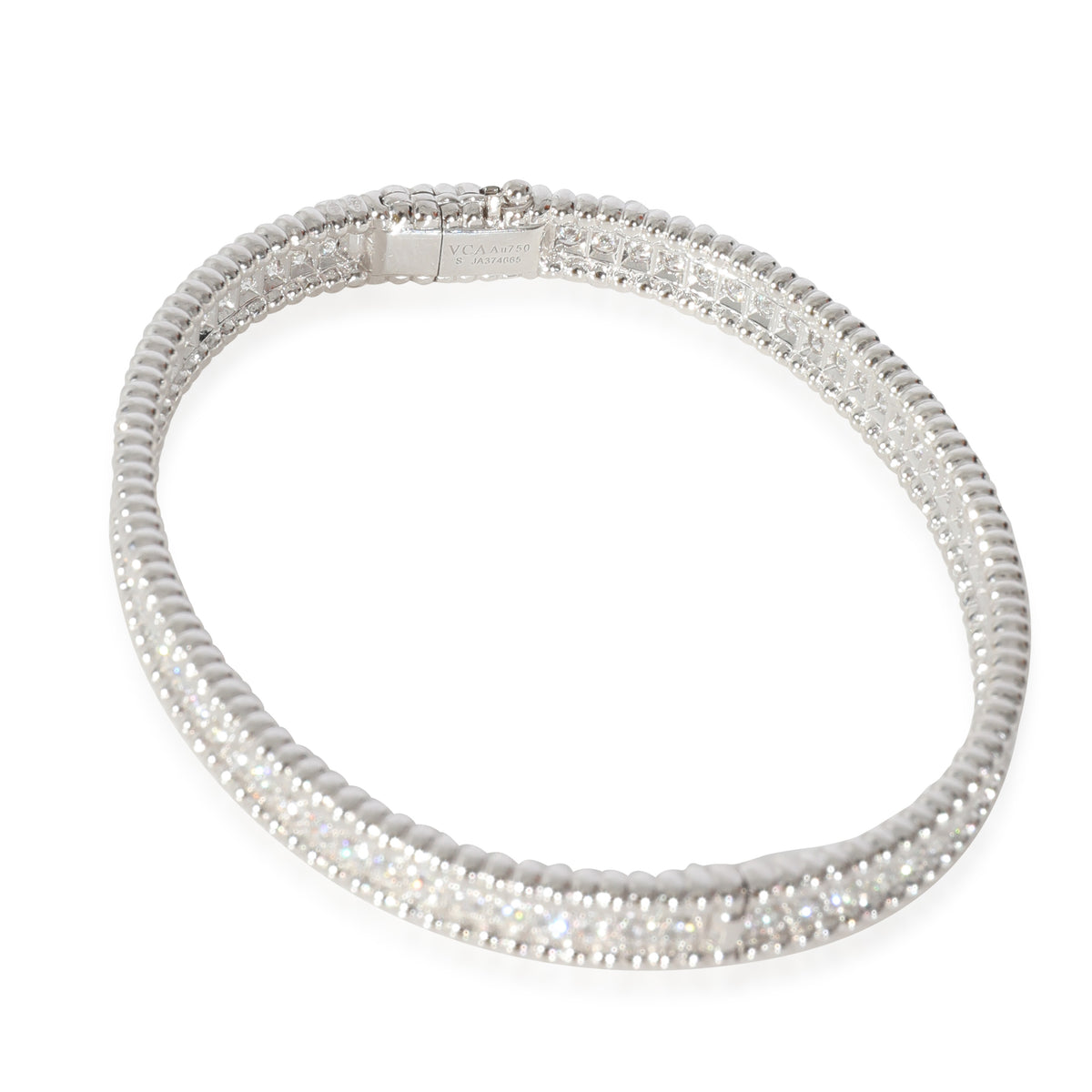 Van Cleef & Arpels Perlee Diamond Bracelet in 18K White Gold 2.16 CTW