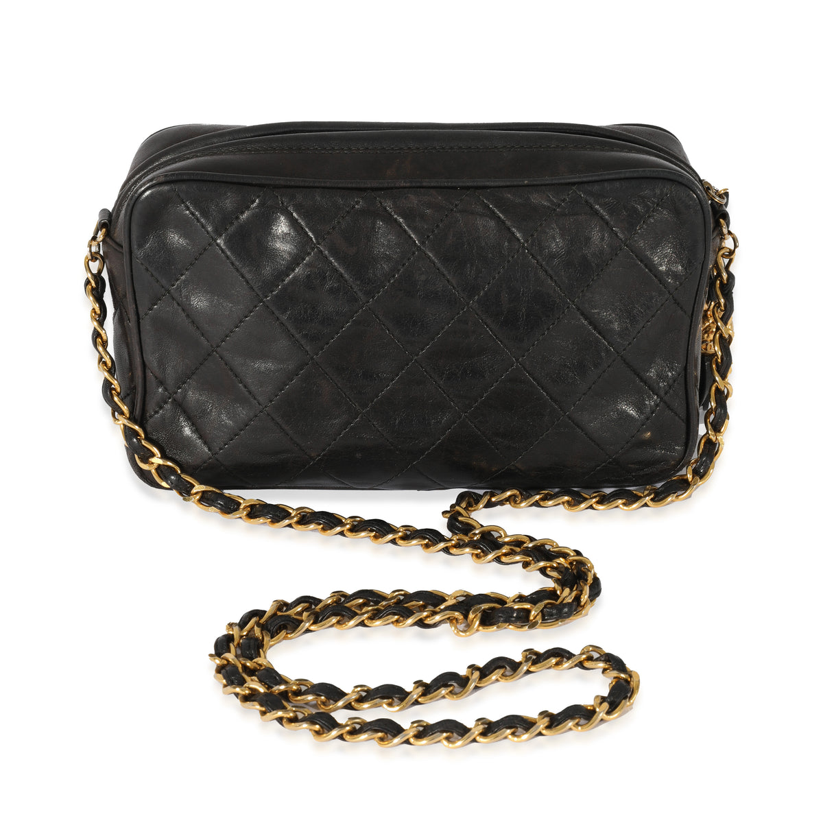 Chanel Vintage Chanel 7 Black Quilted Leather Tassel Shoulder