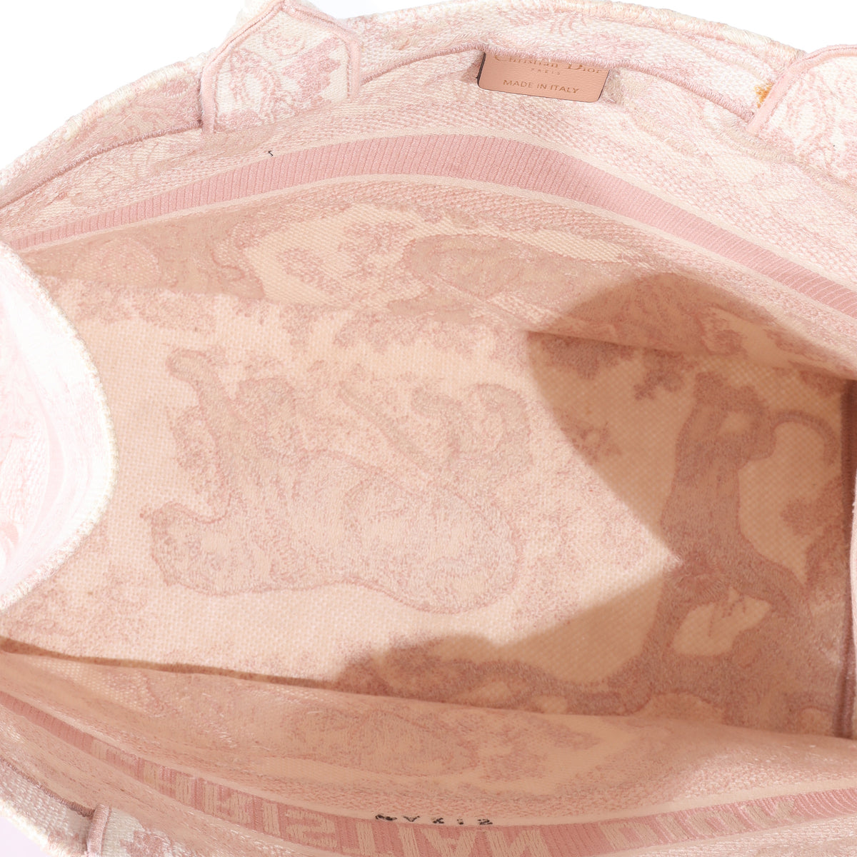 Christian Dior Pink Toile de Jouy Embroidery Medium Book Tote For