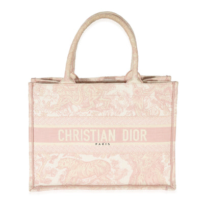 Christian Dior Pink Toile de Jouy Embroidery Medium Book Tote