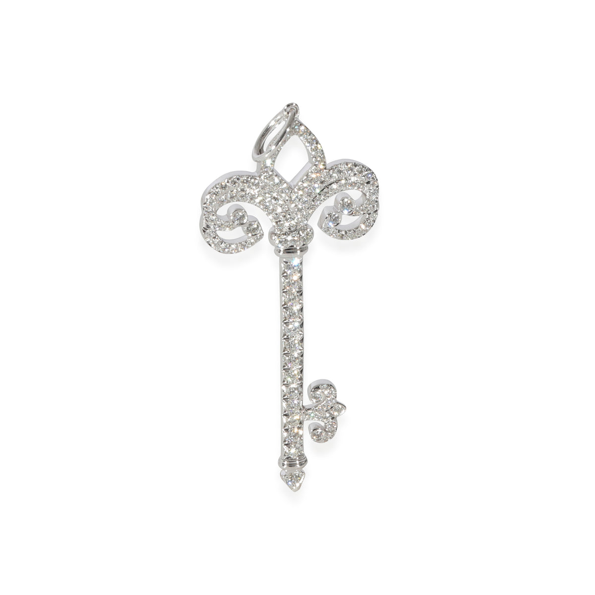 Tiffany Fleur De Lis Key Pendant in Platinum CTW