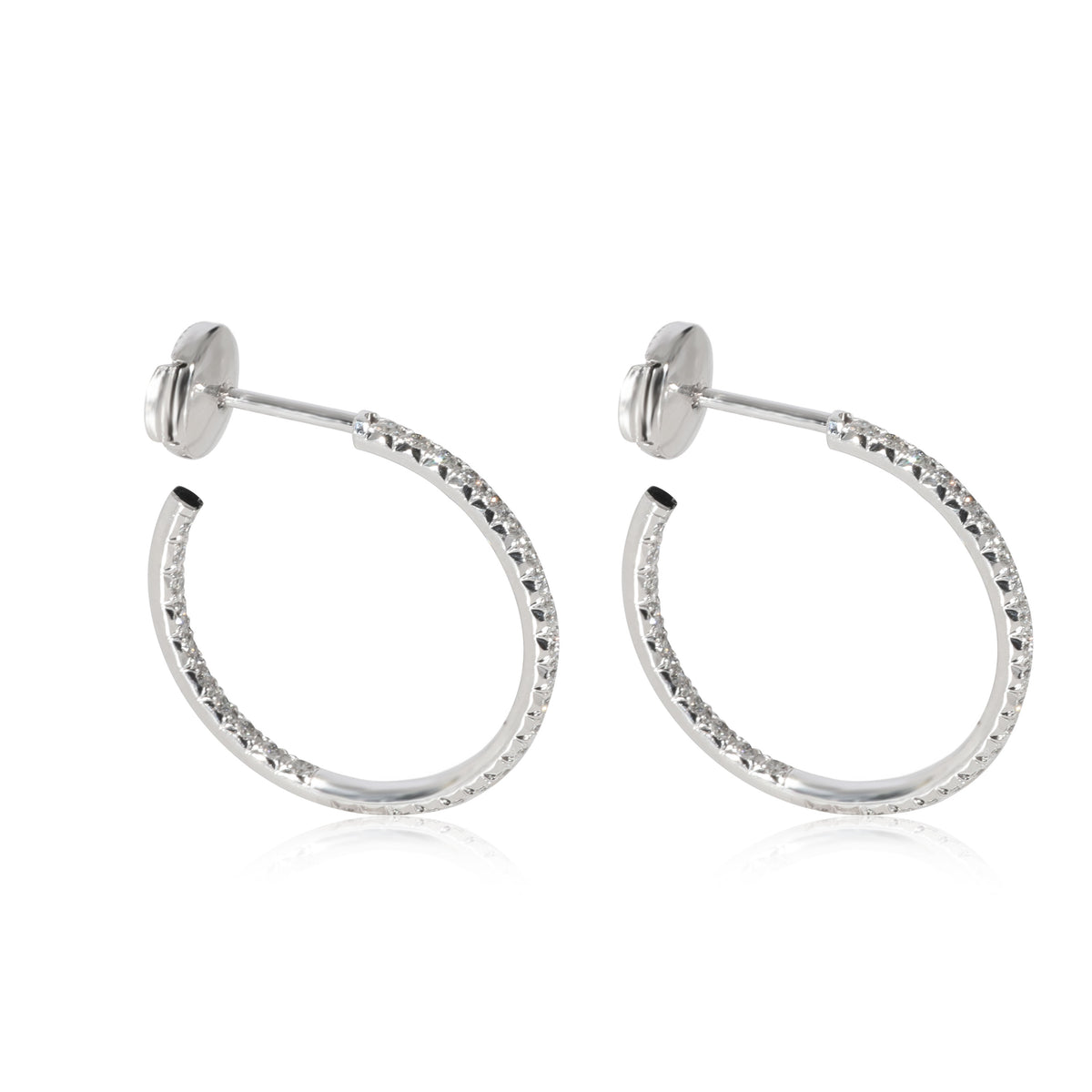 tiffany white gold diamond hoop earrings