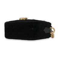 Gucci Black Velvet Marquise Crystals Marmont Mini Bag