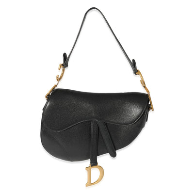 Christian Dior Black Calfskin Saddle Bag