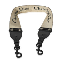 Christian Dior Black Ultramatte Canvas Logo Embroidered Strap