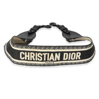 Christian Dior Black Ultramatte Canvas Logo Embroidered Strap