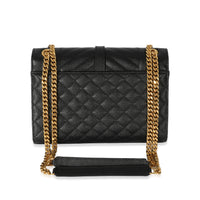 Saint Laurent Black Mix Matelassé Grain De Poudre Medium Envelope Bag