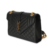 Saint Laurent Black Mix Matelassé Grain De Poudre Medium Envelope Bag