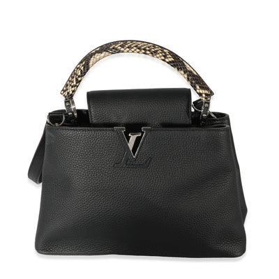 Louis Vuitton Black Taurillon Python Capucines MM