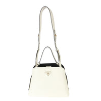 Prada White Saffiano Leather Small Matinée Bag