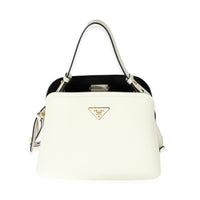 Prada White Saffiano Leather Small Matinée Bag