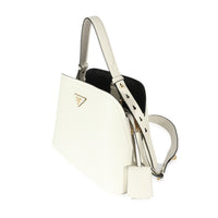 Prada White Saffiano Leather Small Matinée Bag