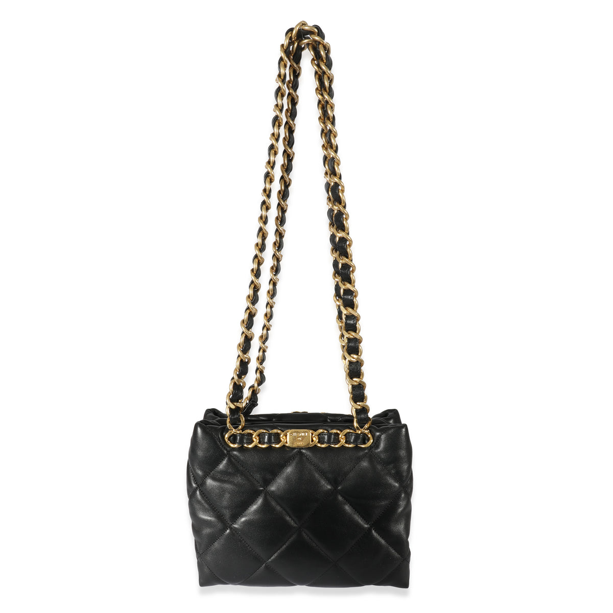 Chanel Black Quilted Patent Leather Chain Pochette, myGemma