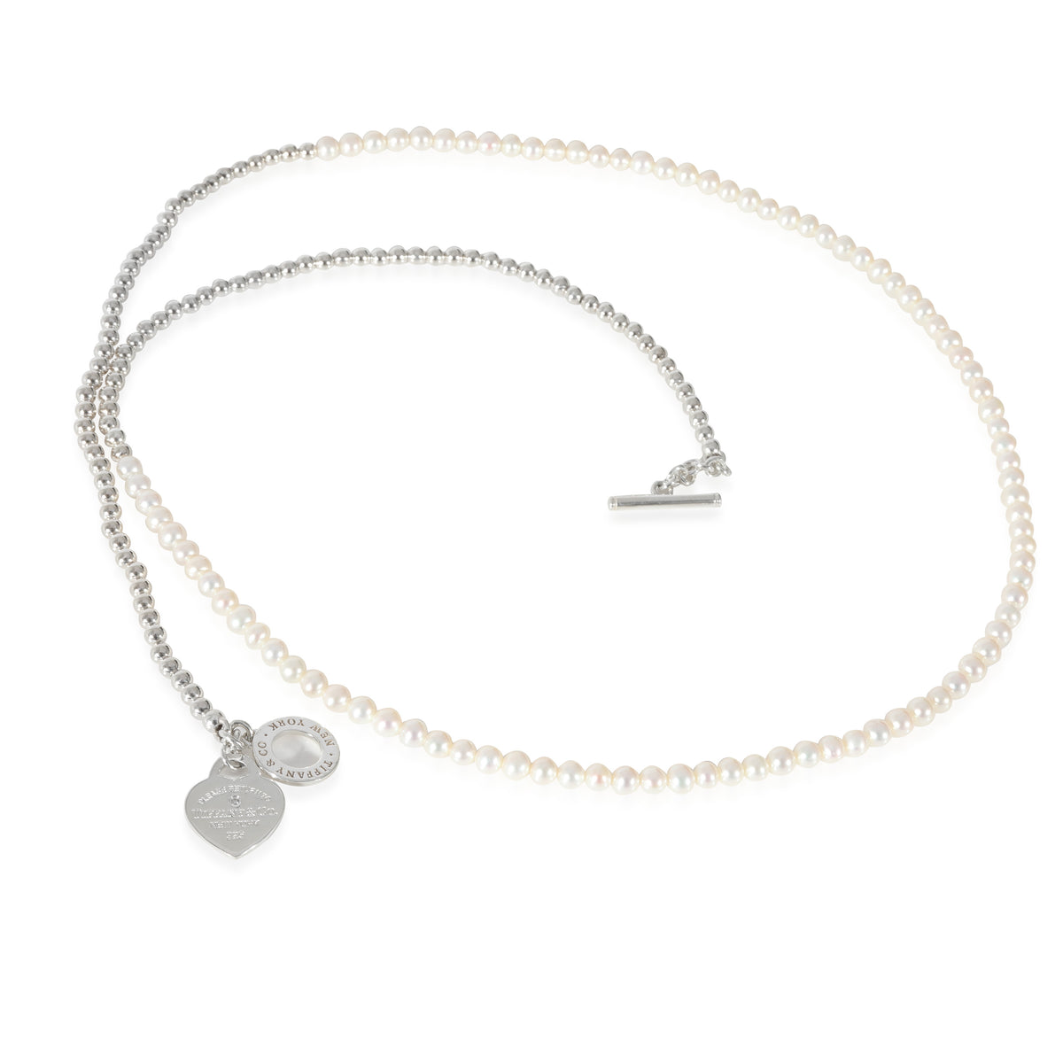 Return to Tiffany® Wrap Necklace in Silver with Pearls and a Diamond, Small