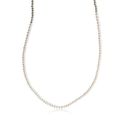 Tiffany & Co. Return To Tiffany Wrap Necklace in Sterling Silver & Pearls