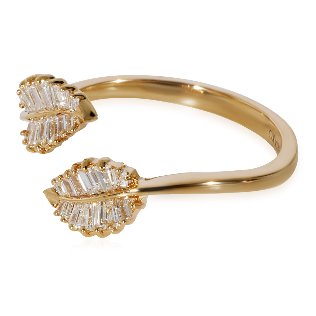 Anita Ko Palm Leaf Bypass Ring in 18k Yellow Gold 0.37 CTW