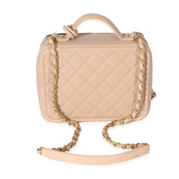 Chanel Beige Caviar CC Filigree Vanity Case