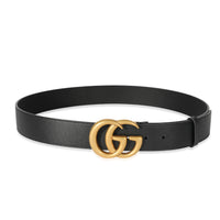 Gucci Black Leather GG Marmont Belt