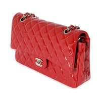 Chanel Red Patent Classic Medium Double Flap