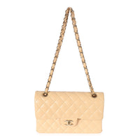 Chanel Beige Quilted Lambskin Small Classic Double Flap Bag