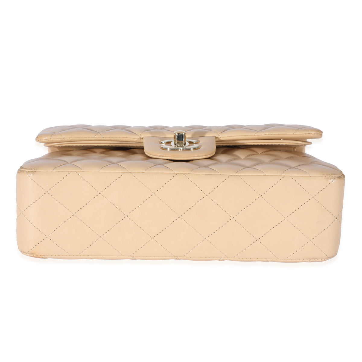 Chanel Beige Quilted Lambskin Small Classic Double Flap Bag