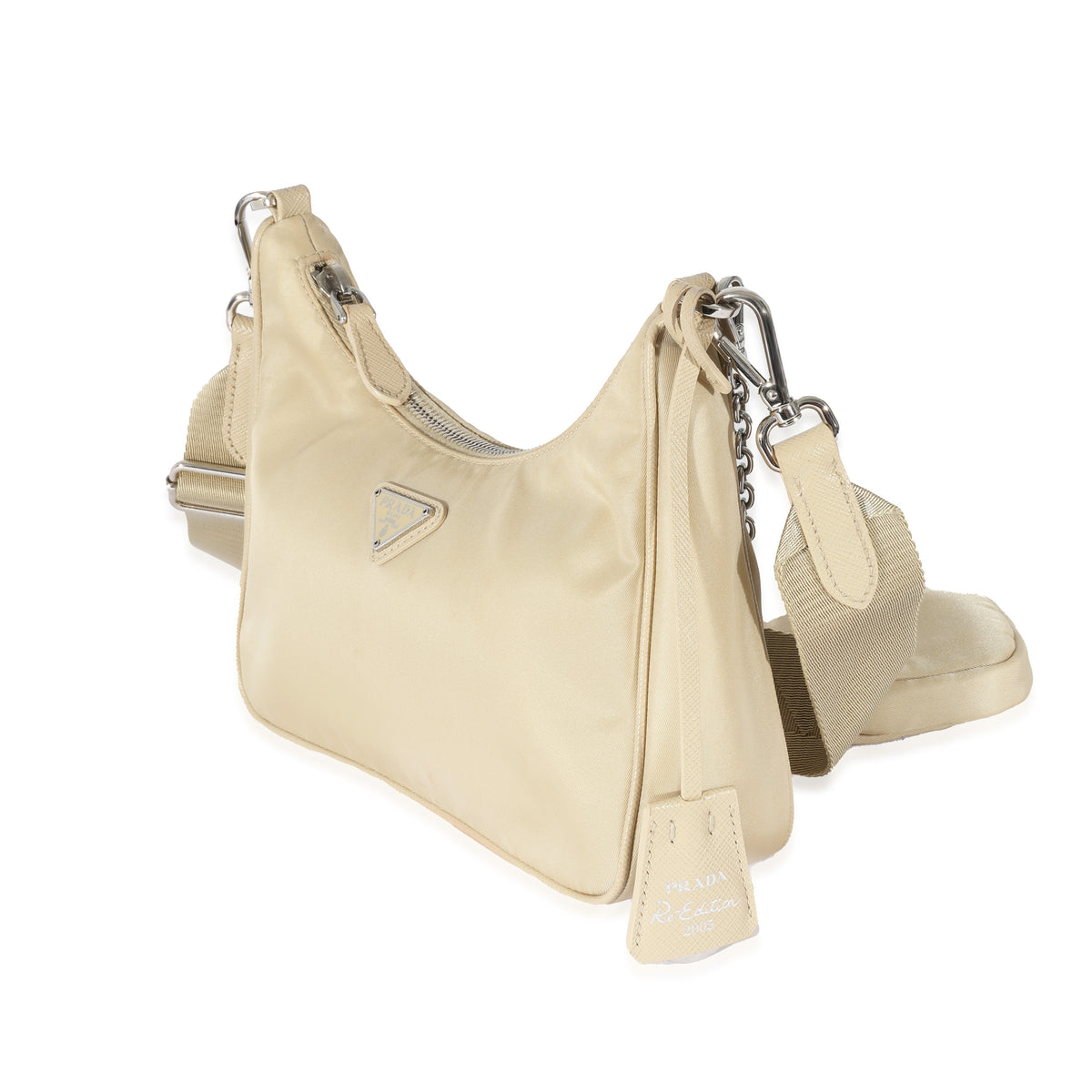 Prada Re Nylon Beige Hobo Bag Prada Re Edition 2005 Beige Prada