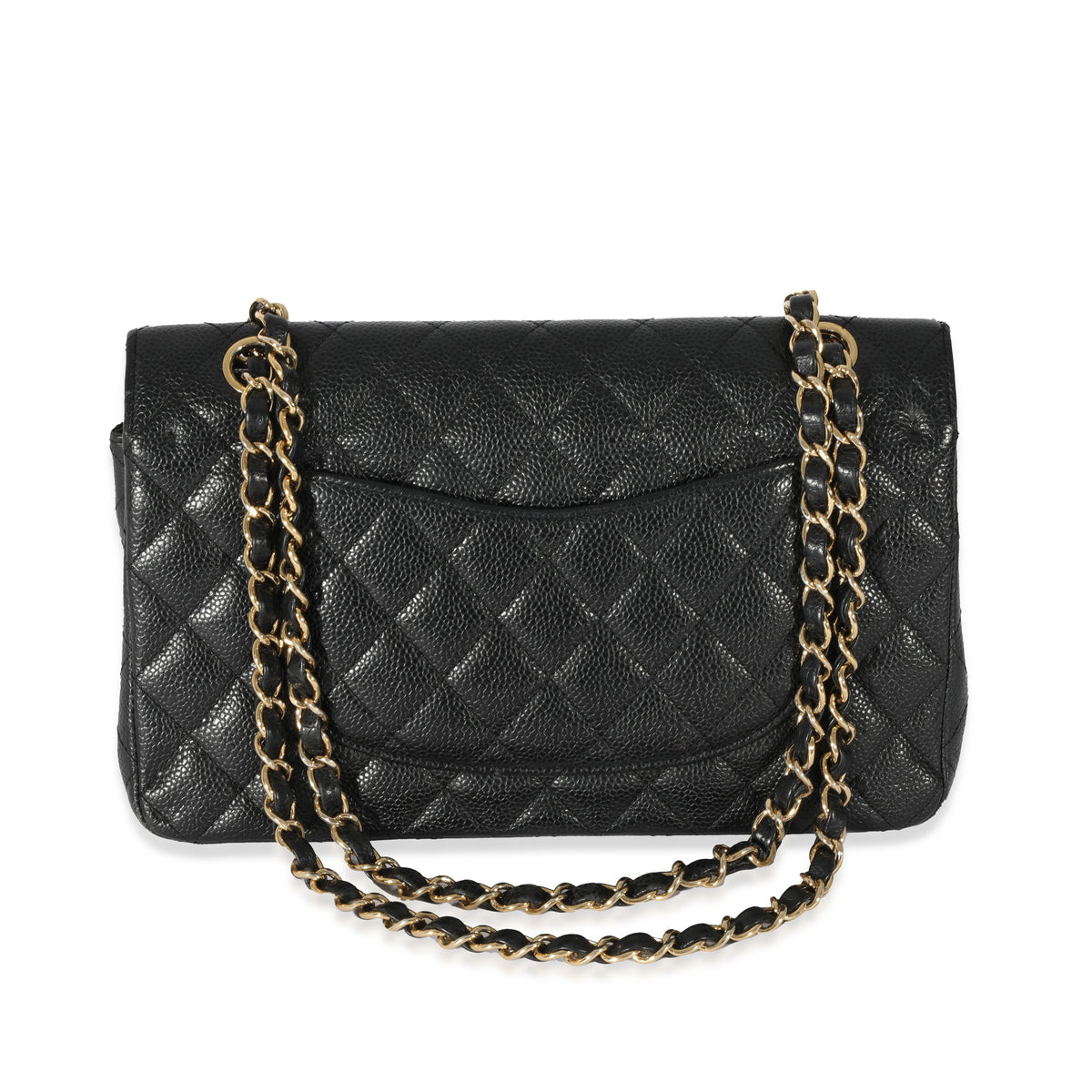 Chanel Black Quilted Caviar Medium Double Flap Bag