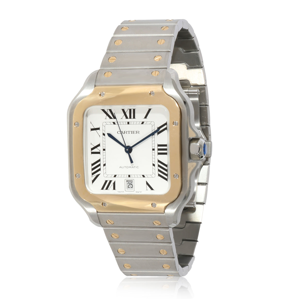 Cartier Santos de Cartier W2SA0009 Men's Watch in 18kt Stainless Steel/Yellow Go