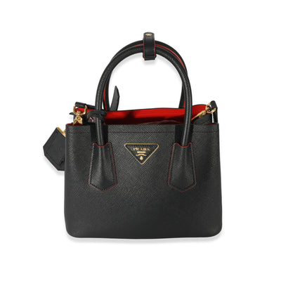 Prada Black Saffiano Mini Double Bag