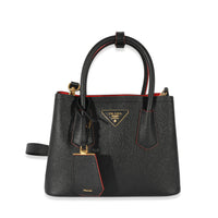 Prada Black Saffiano Mini Double Bag