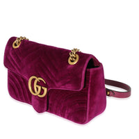 Gucci Purple Velvet Small GG Marmont Bag