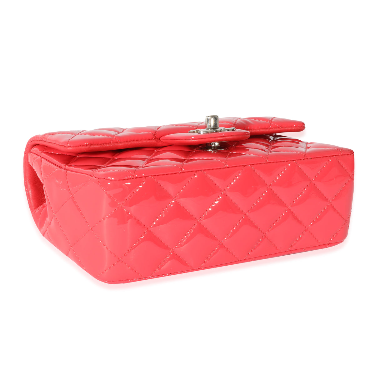 Chanel Pink Patent Rectangular Mini Flap