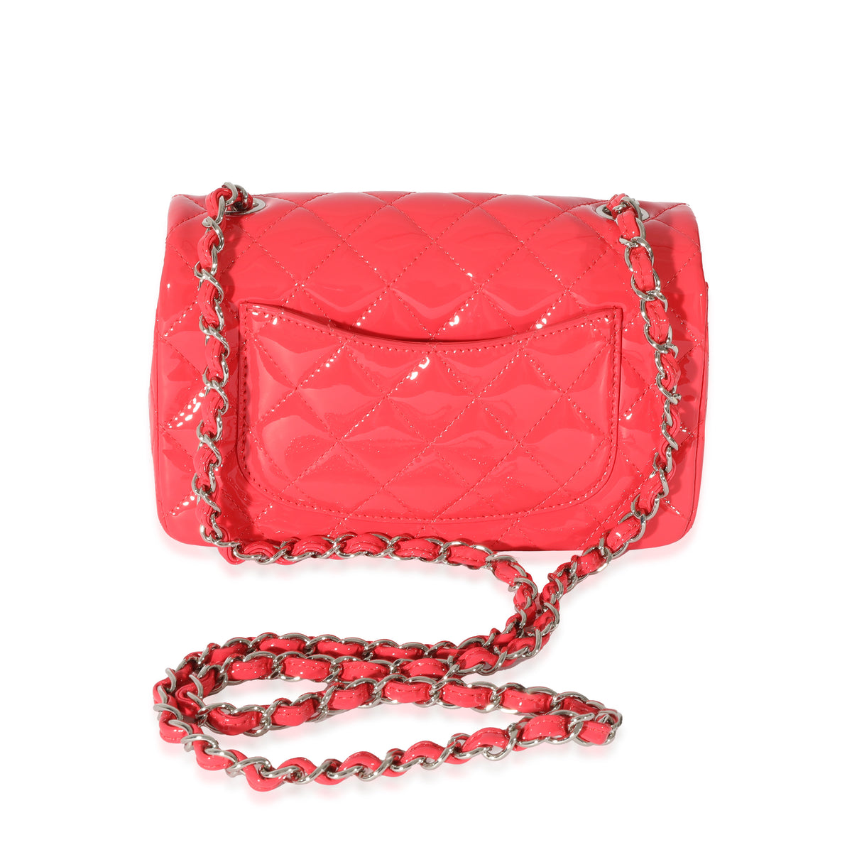 Chanel Pink Patent Rectangular Mini Flap