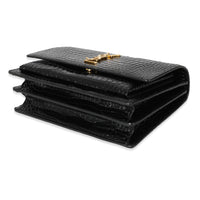 Saint Laurent Crocodile Embossed Black Medium Monogram Sunset