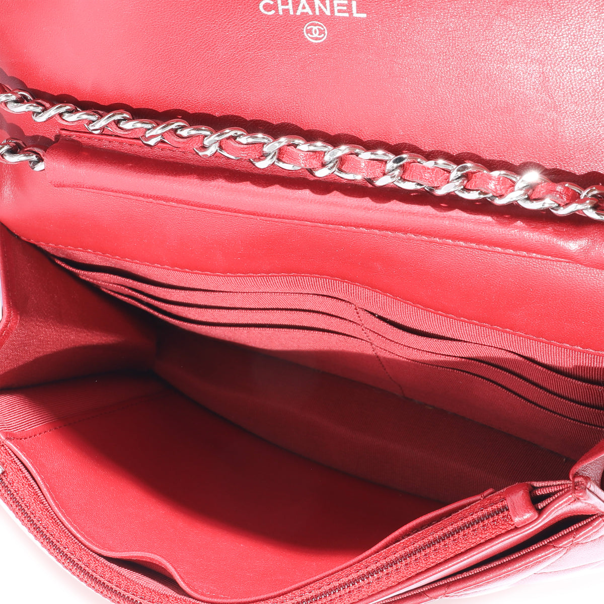 Chanel Red Quilted Lambskin Wallet on Chain, myGemma, SG